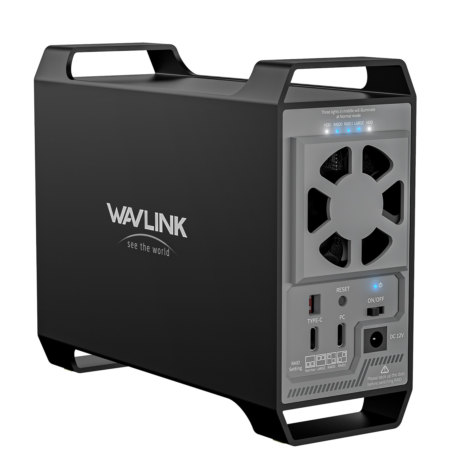 2-Bay Raid Enclosure 3.5"/2.5" SATA HDD/SSD Docking Station USB4 NVMe Enclosure