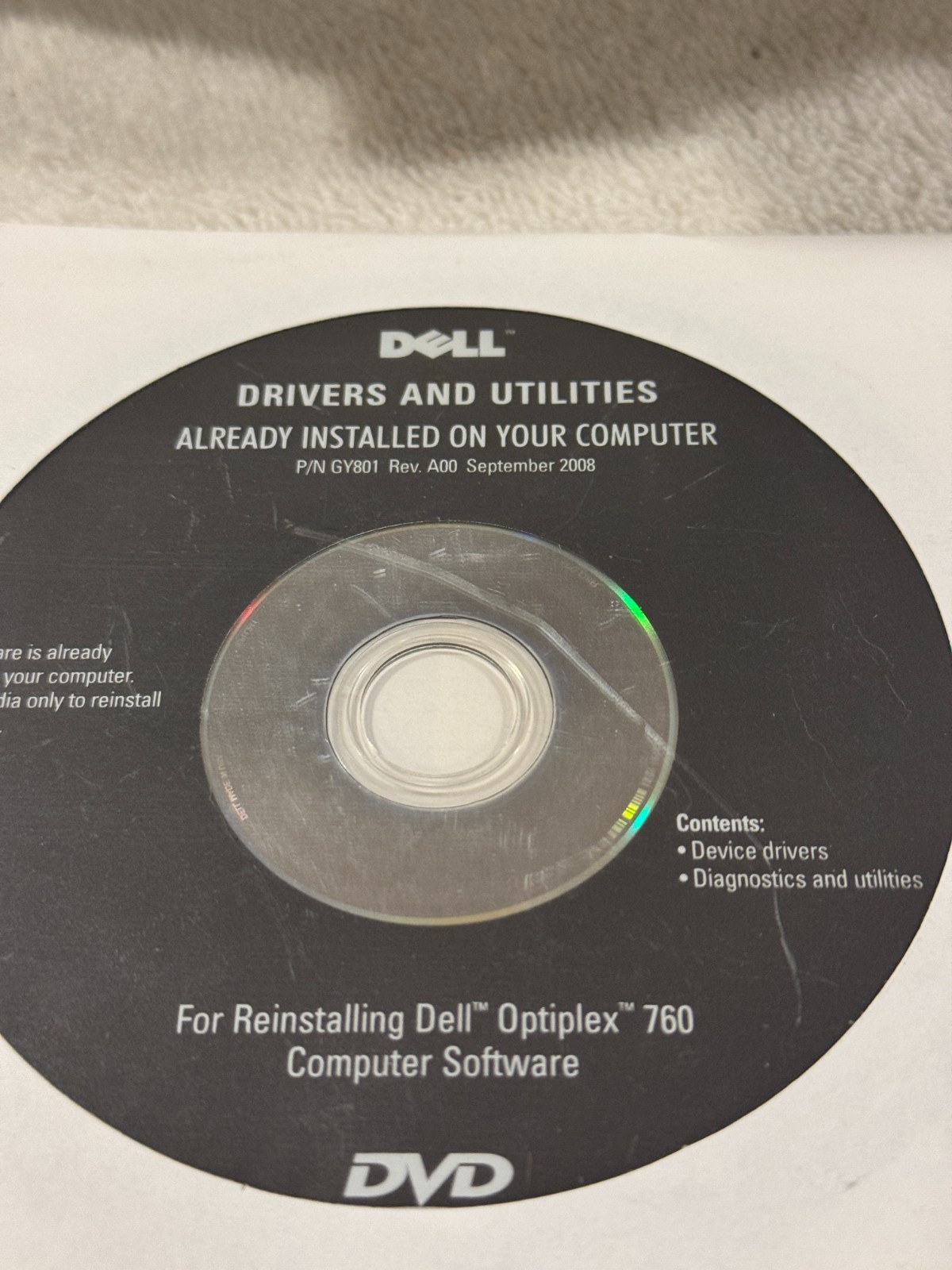 Dell Reinstalling Dell Optiplex 760 Computer Software