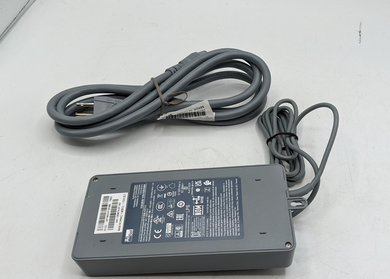 Cisco Meraki AcBel 70W ADF019 Switching AC Adapter 12V 5.83A 341-100574-01