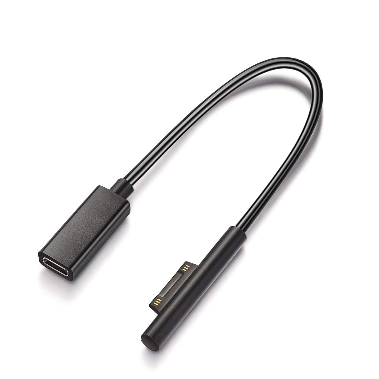 Surface to USB C Charging Cable (Female USB-C, 20 cm), Compatible Black 20 cm