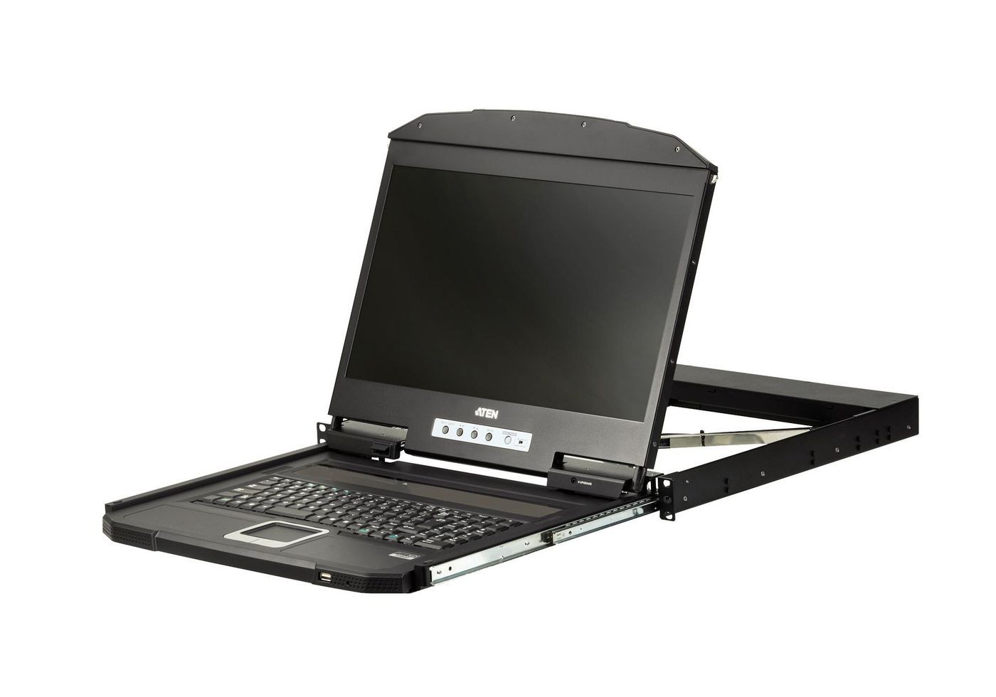 Aten CL3700NW-CH 1U Short Depth USB HDMI Single Rail Full Swiss/German Keyboard ~E~