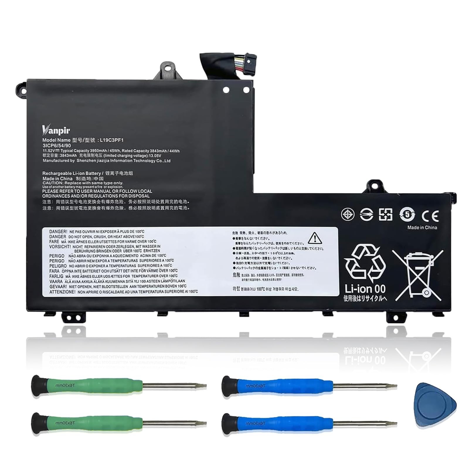 High-Capacity Laptop Battery Replacement for Lenovo ThinkBook 15/14 Series 11.52