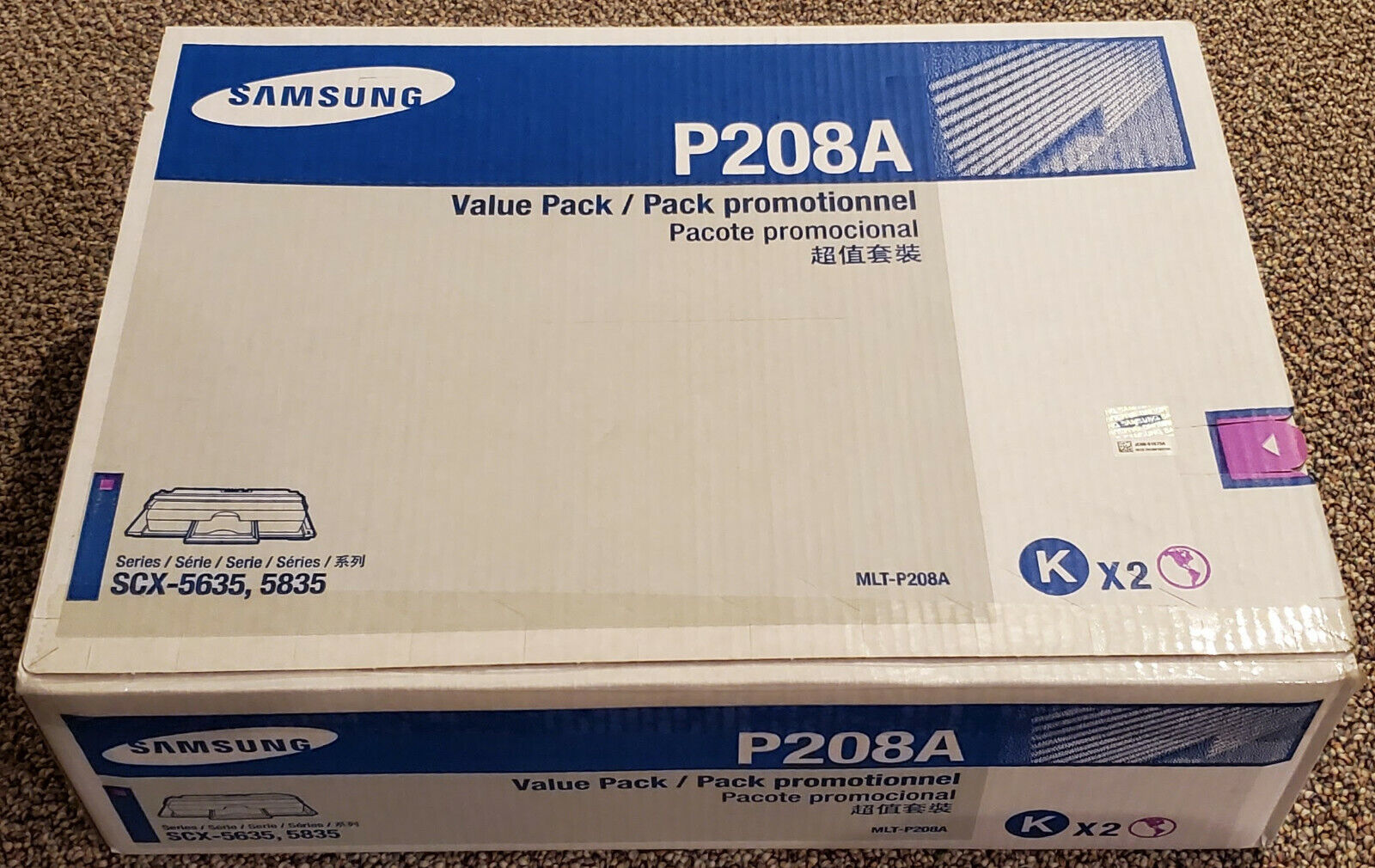 New Sealed Genuine Samsung P208A MLT-P208A Toner Black Cartridge 2x-Pack SCX5635