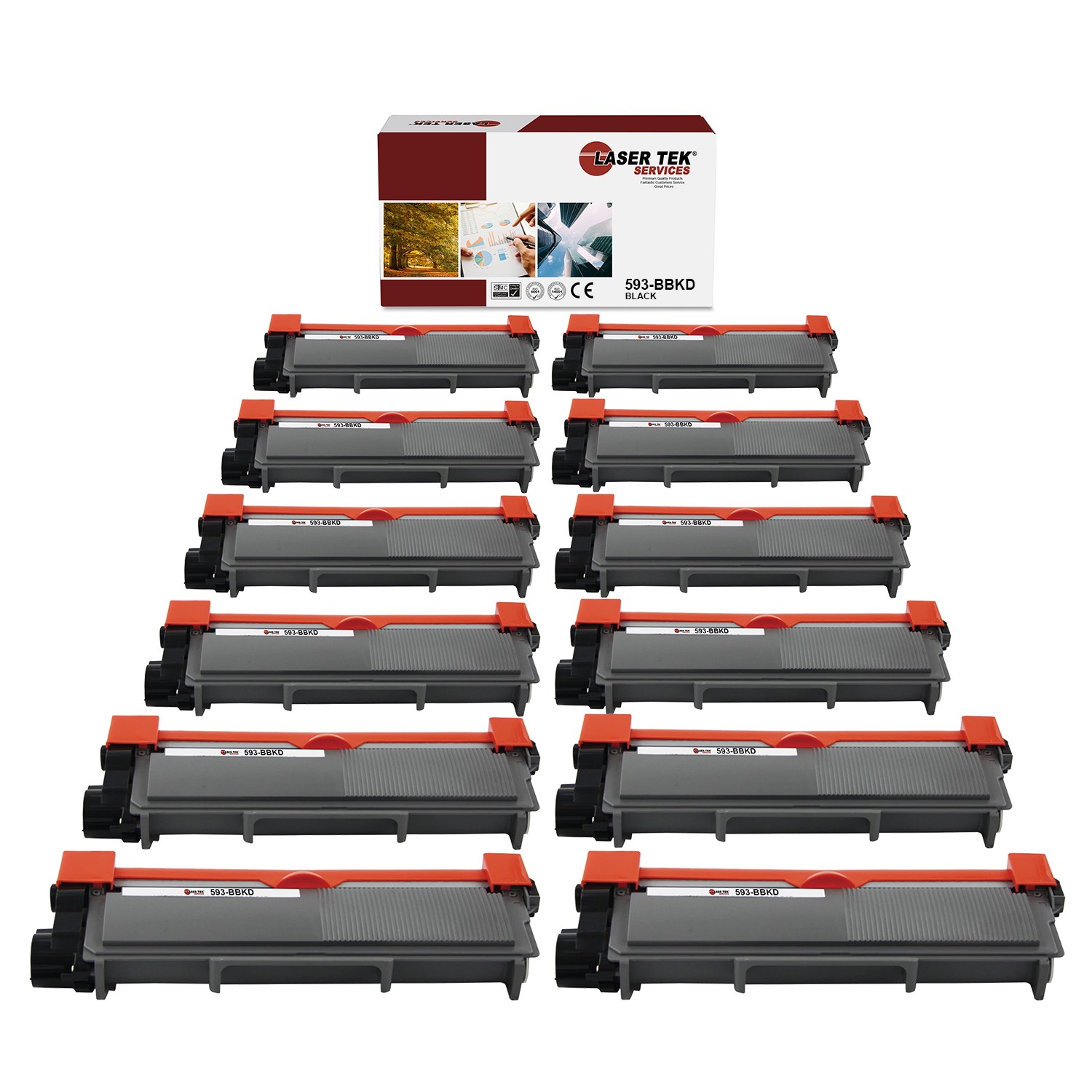 12Pk LTS 593-BBKD Black Hi-Yield Compatible for Dell E310dw E514 Toner Cartridge