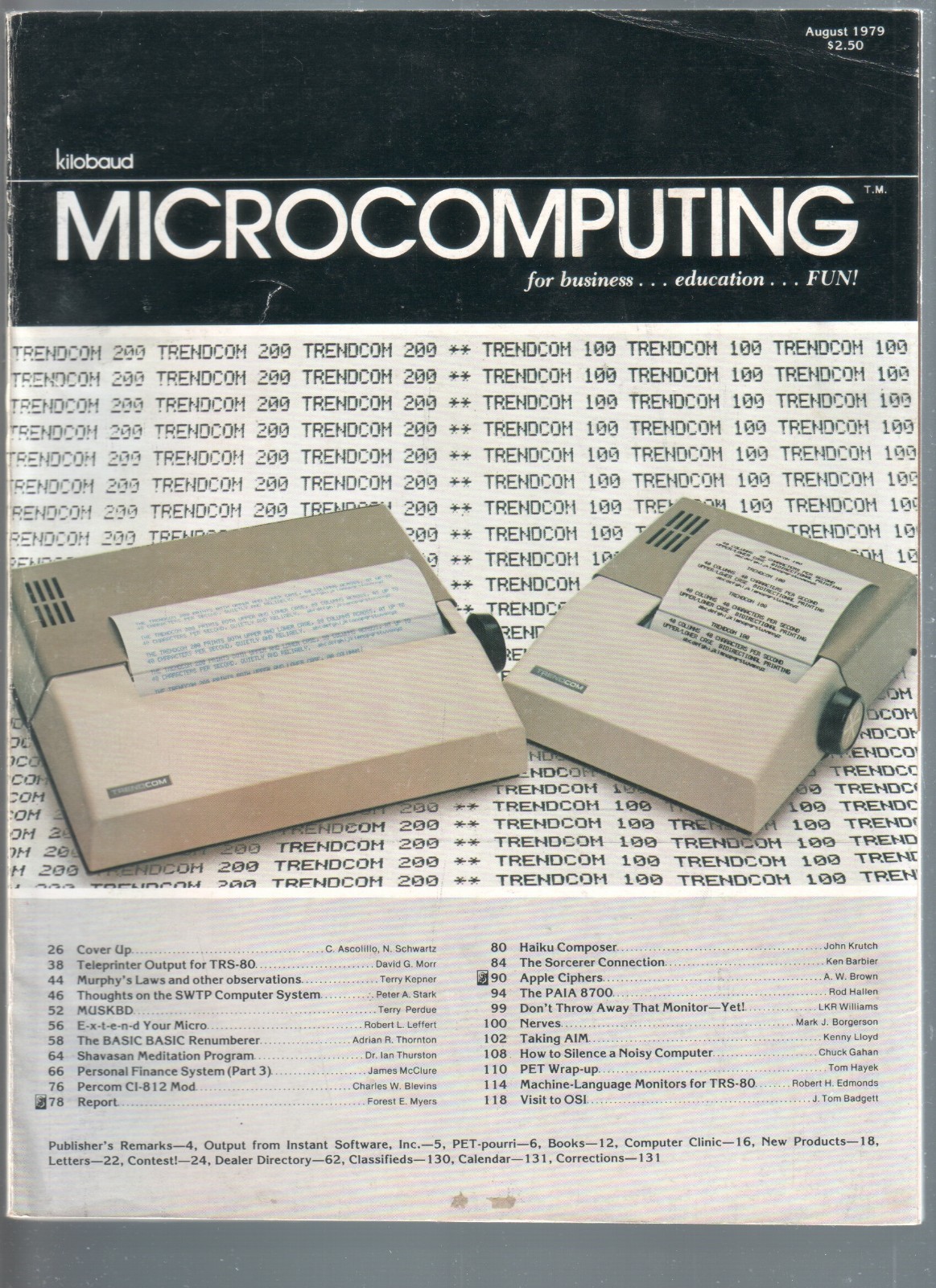 Kilobaud Computer Hobbyist Magazine Issue 32 August 1979
