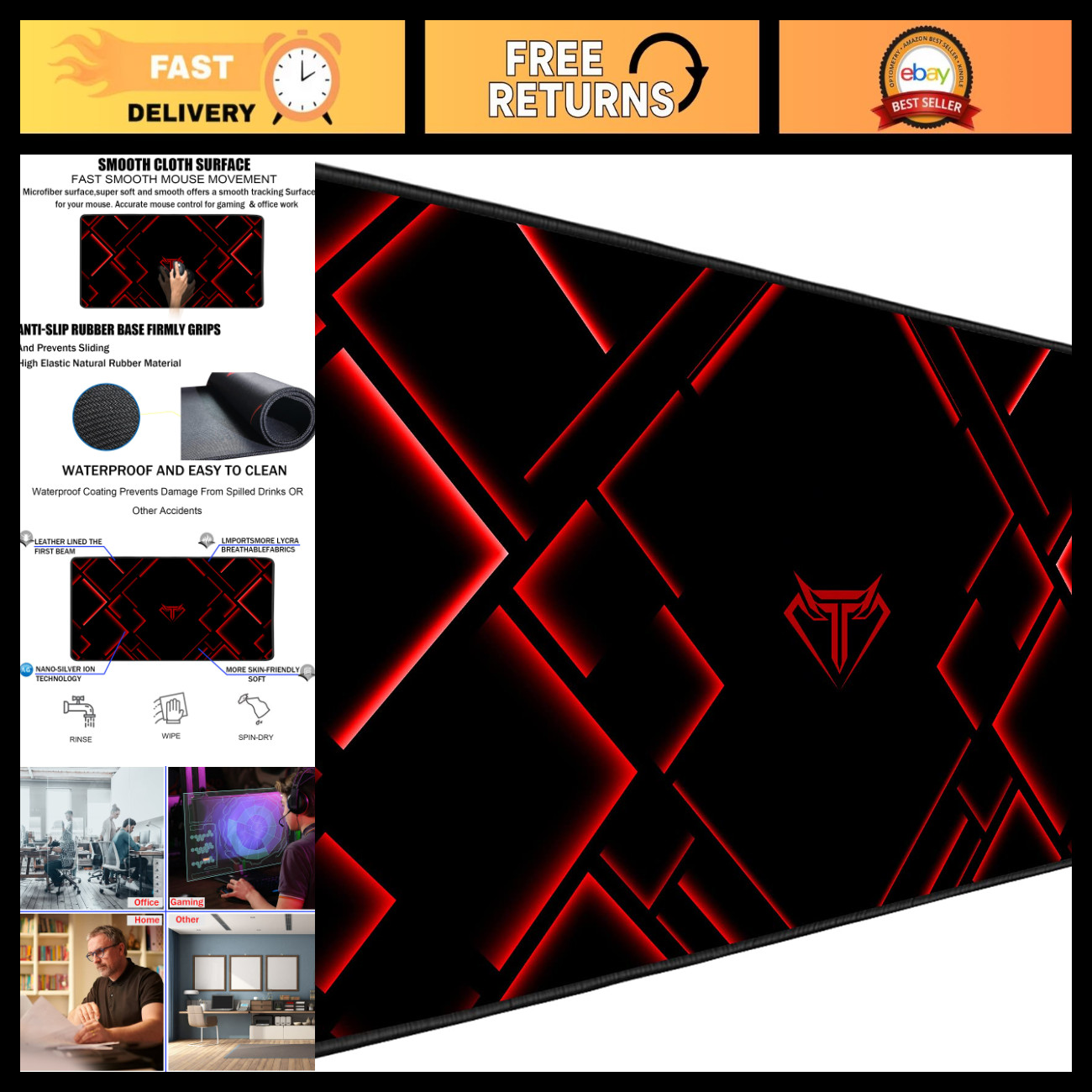 Extra Large Gaming Mouse Pad - XXL Waterproof Non-Slip Desk Mat for Office/Home