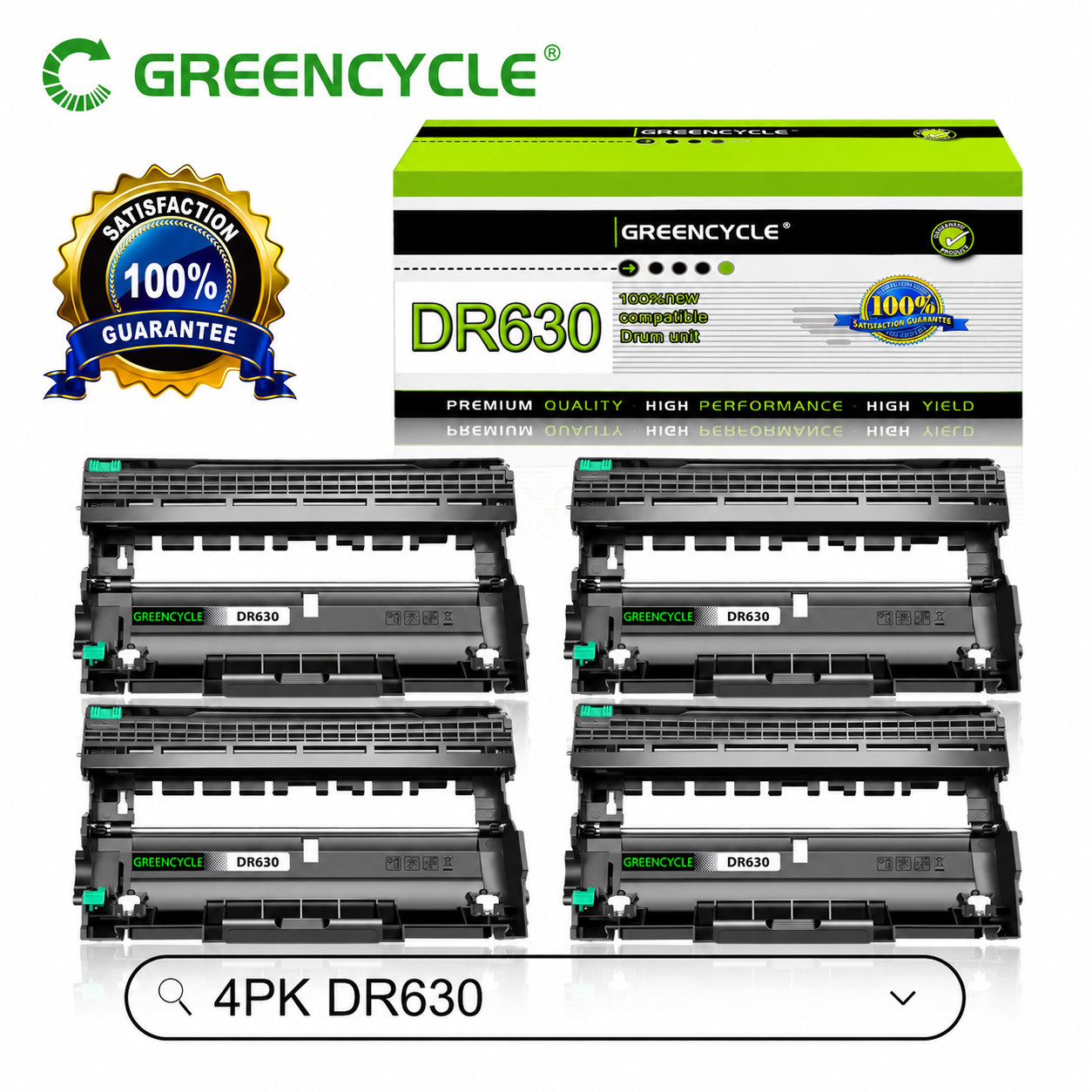 4 Pack DR630 Drum Unit Compatible with Brother DCP-L2520DW DCP-L2540DW HL-L2300D