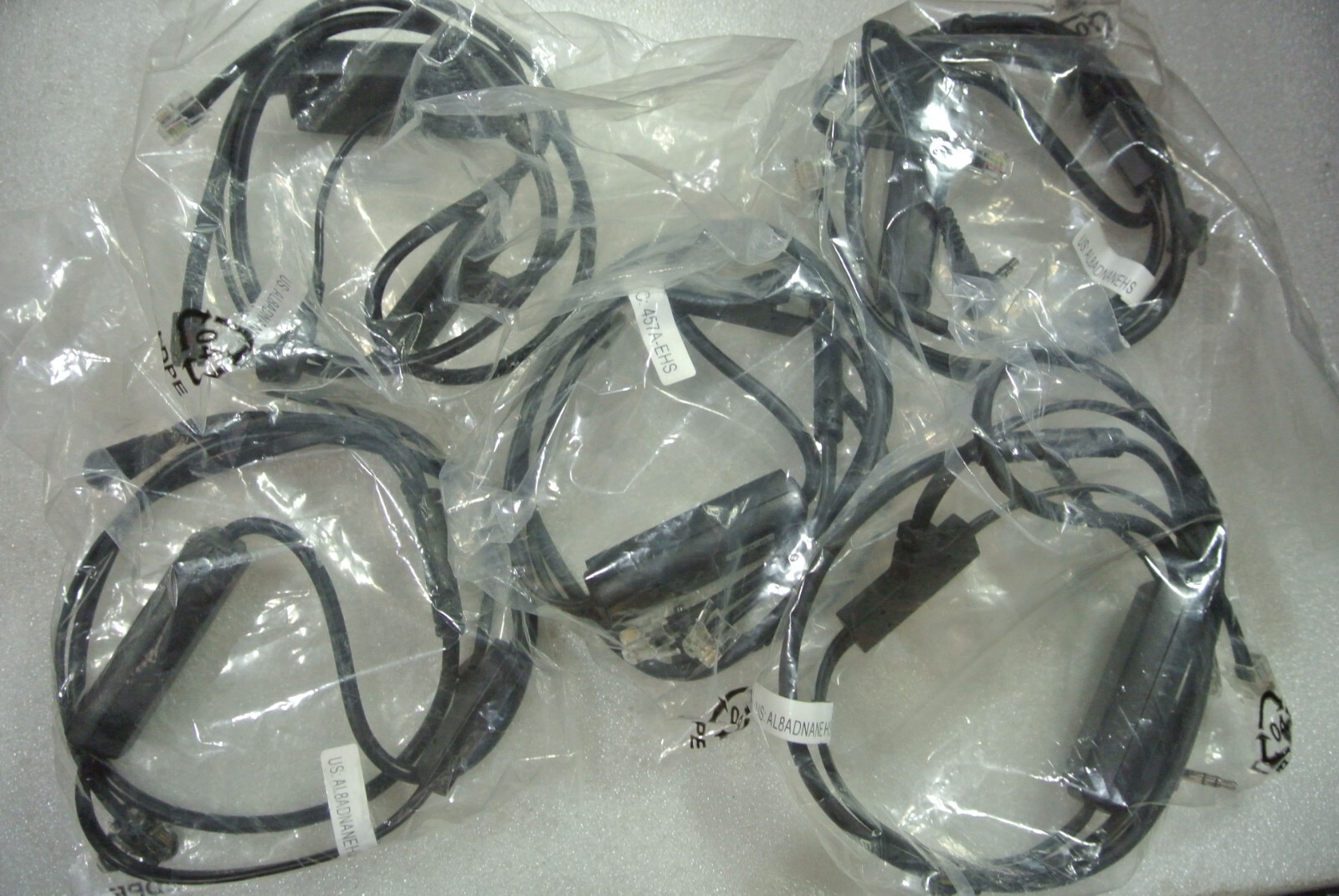 LOT OF 5 PLANTRONICS 83682-01 APV-6B EHS CABLE CS SERIES FOR AVAYA PHONES NEW