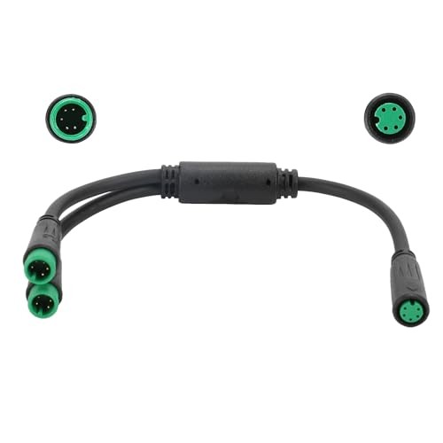 EBIKE Cable 5 Pin; 1T2 Y-Splitter Extension Wire for 5-Pin Female to 2x Male