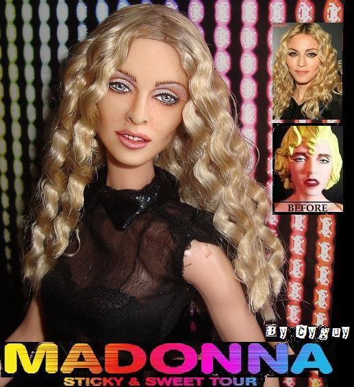 OOAK MADONNA STICKY AND SWEET TOUR BARBIE DOLL REPAINT REROOT MDNA CD CYGUY FR