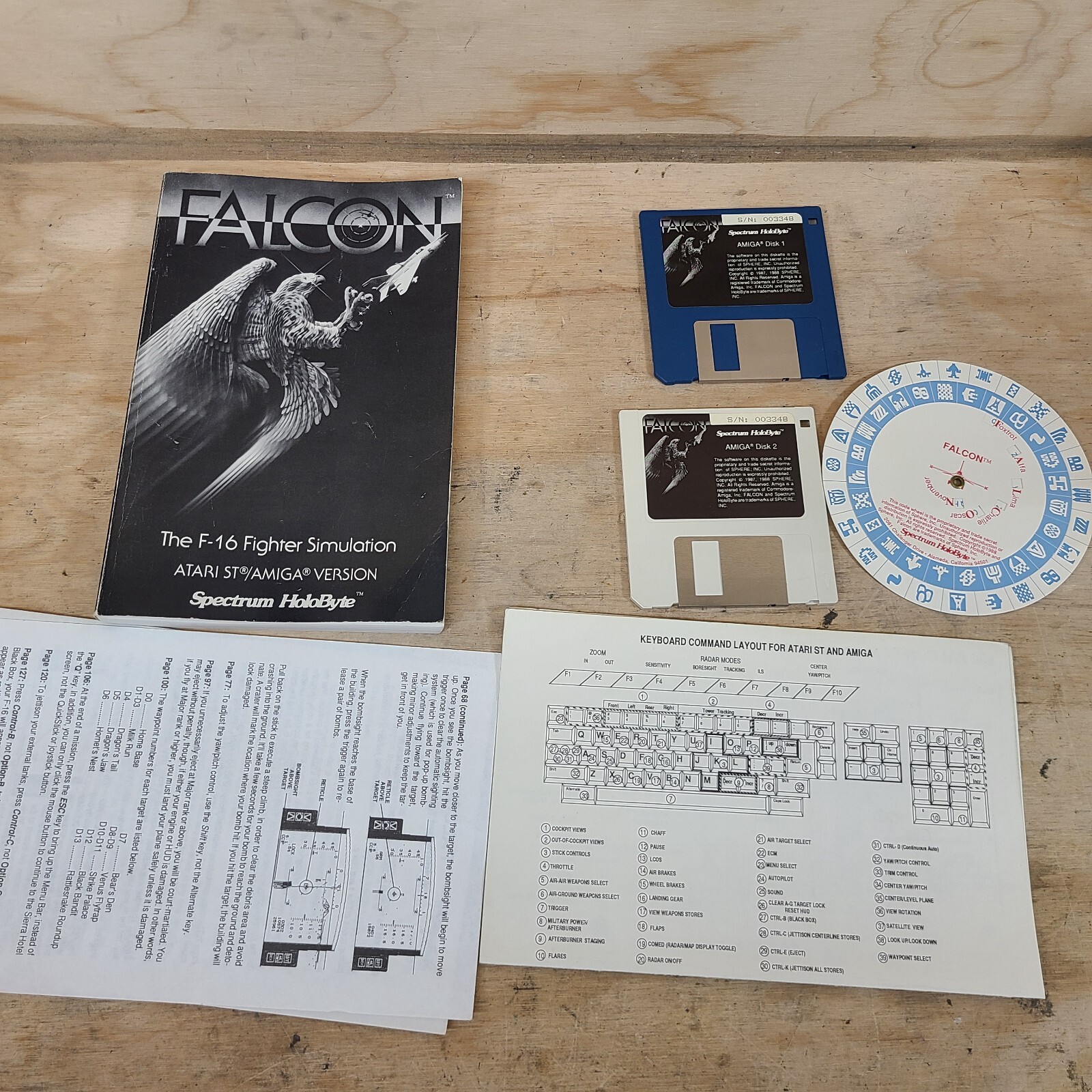 Vintage 1987 Amiga Falcon F-16 Fighter Jet Simulation by Spectrum Holobyte