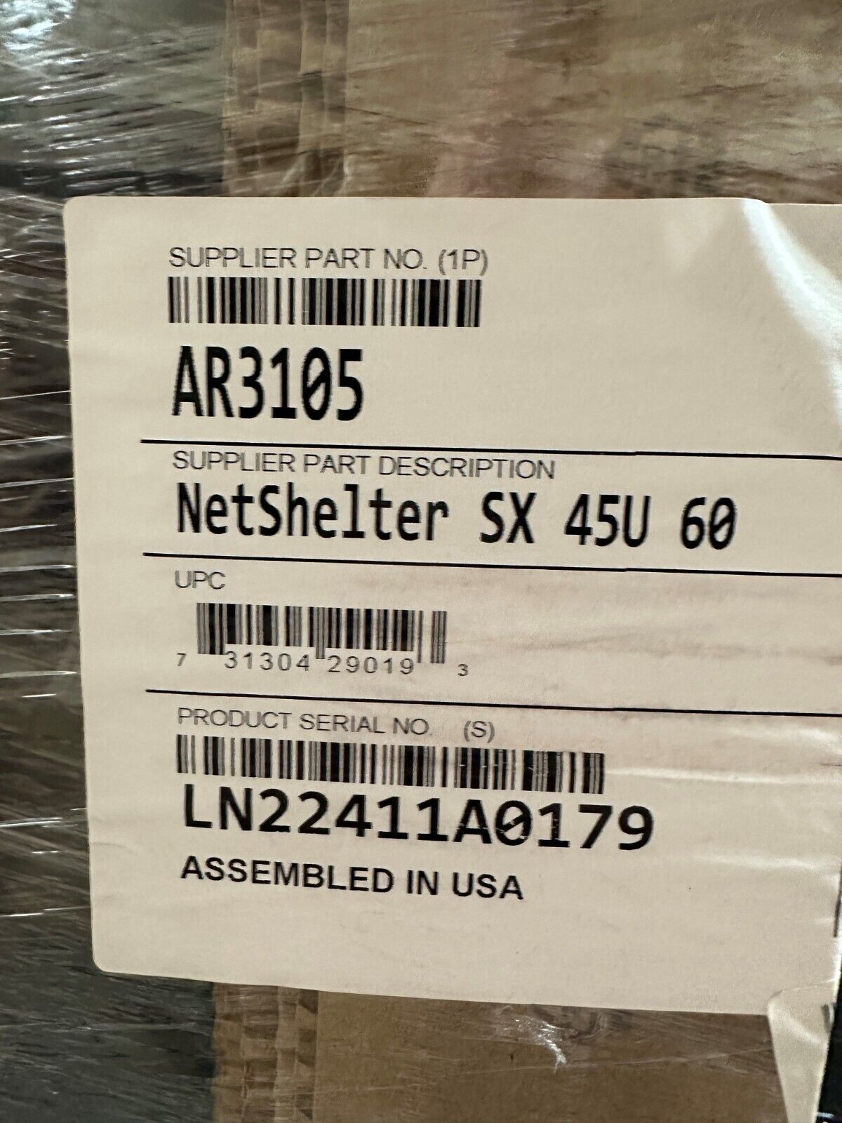 AR3105 APC NetShelter SX Enclosure with Sides - Rack cabinet - black - 45U - 19