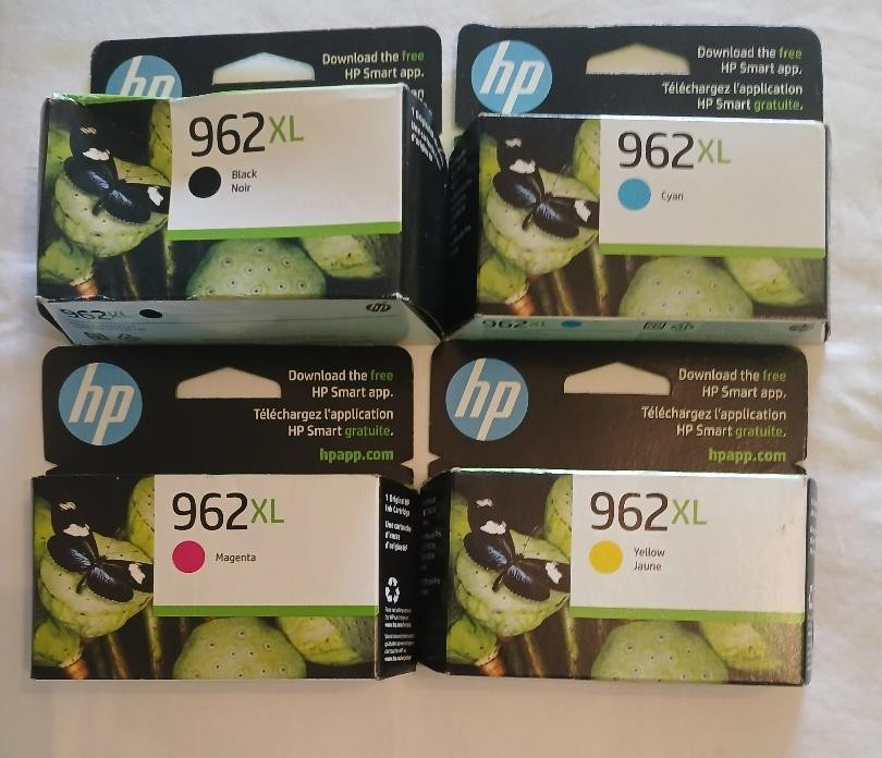 2027 New Genuine SET 4 HP 962XL LARGE Inks OfficeJet Pro 9010/9018/9025 SEALED