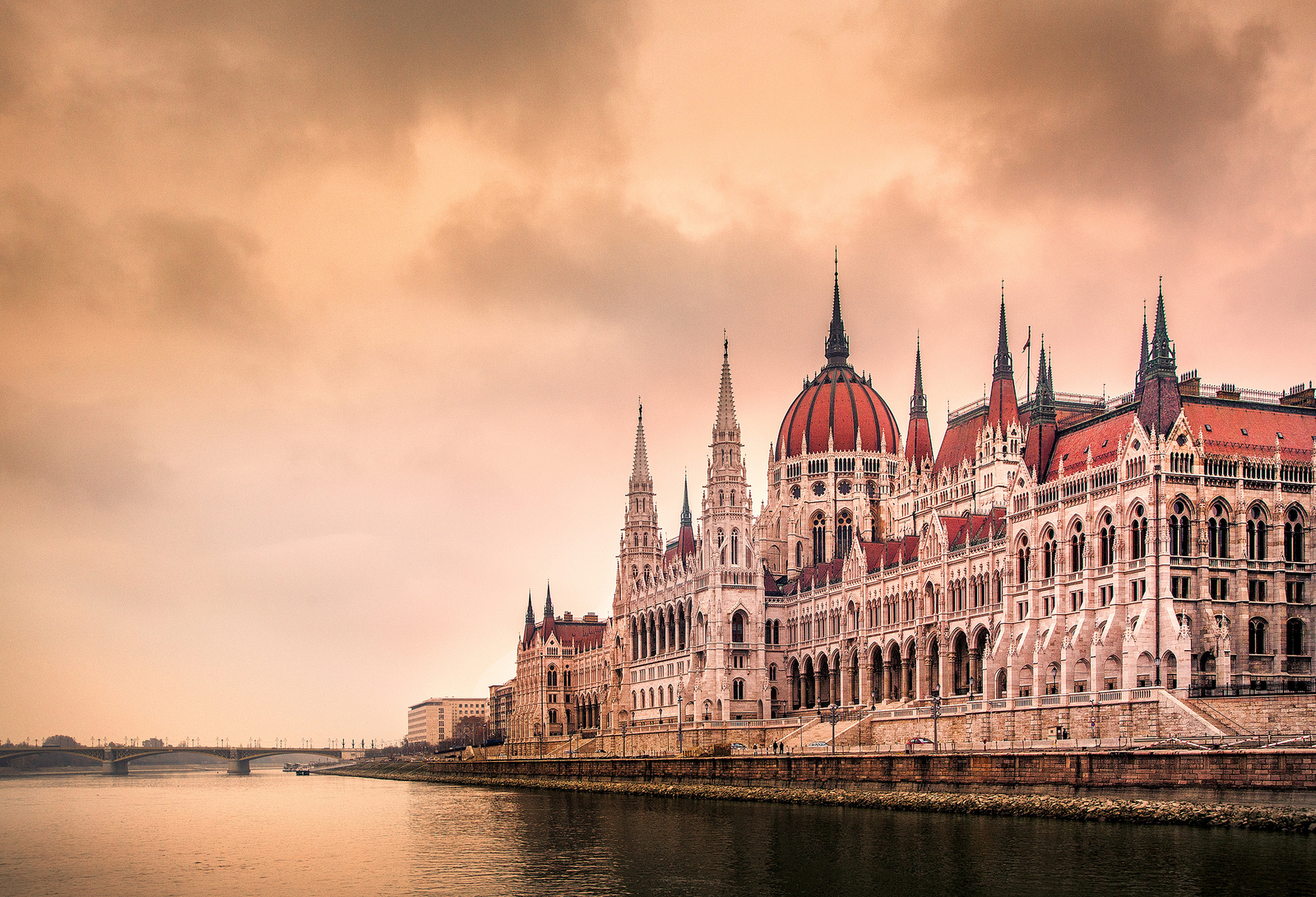 Landscape building budapest hungary hungarian parliament Custom Gaming Mat Desk