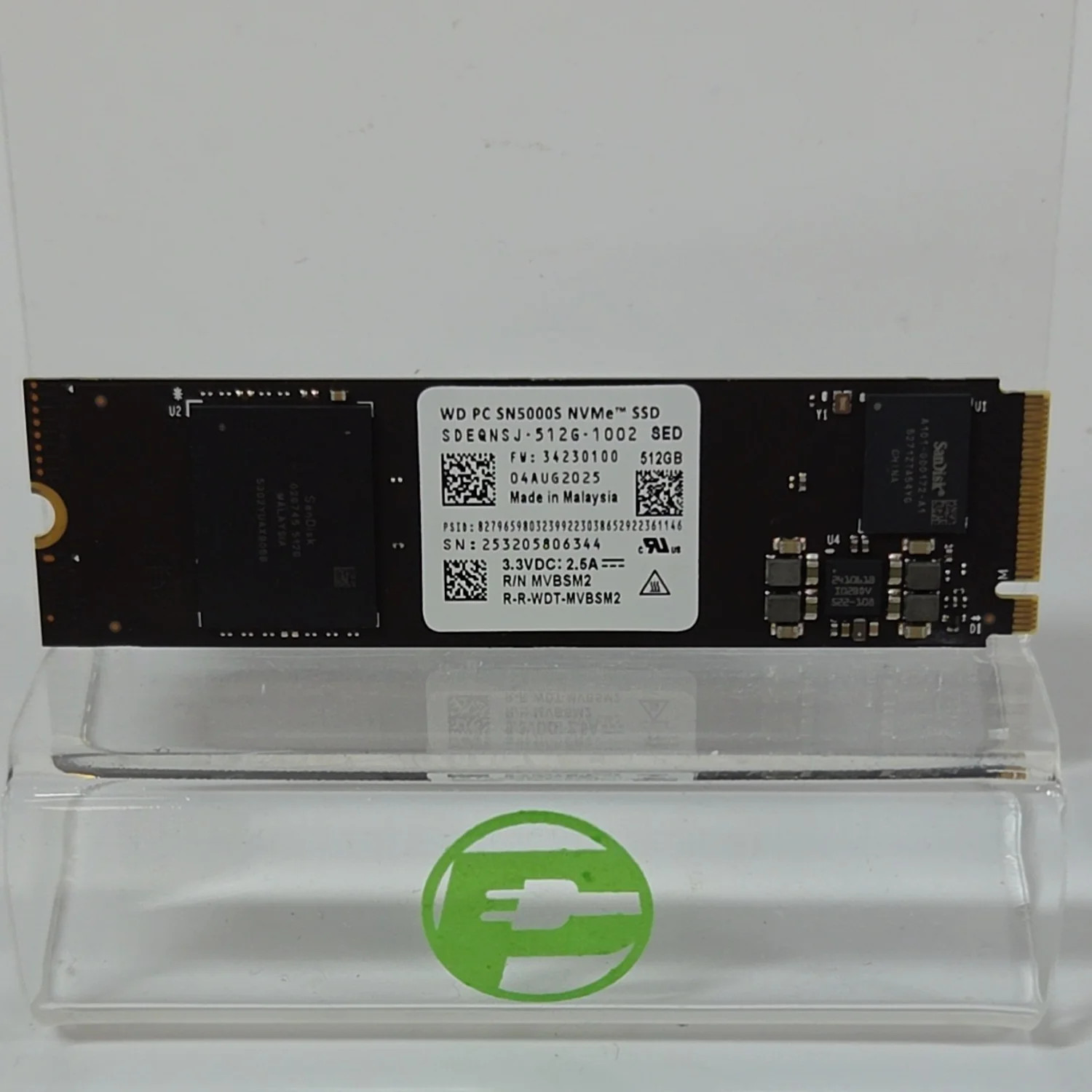 Western Digital WD 2280mm WD PC SN5000S NVMe SSD 512GB M.2 NVMe Gen 4.0 x 4 SSD