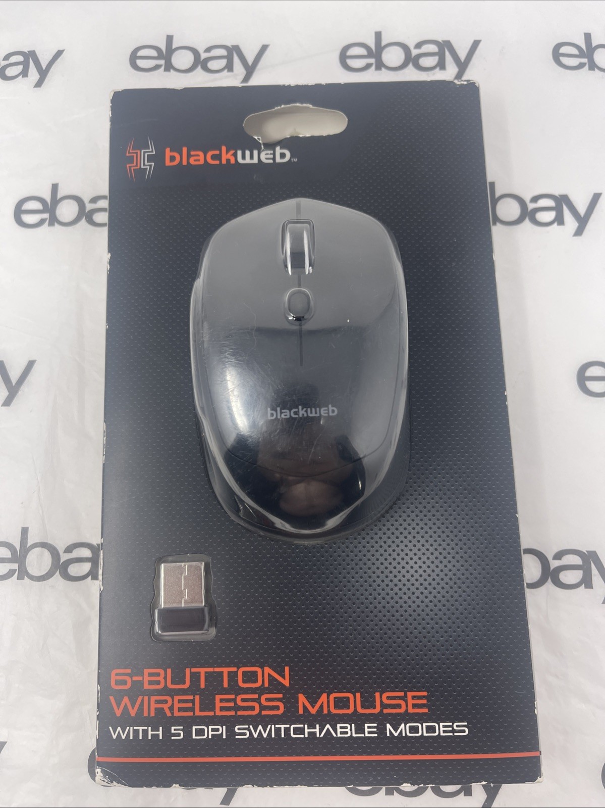 Blackweb 6-Button 5 DPI Setting Wireless Mouse, Black