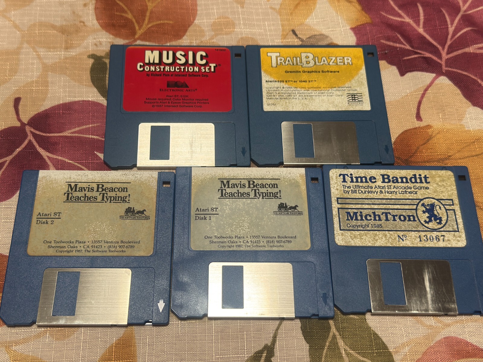 Atari ST Software TrailBlazer, Time Bandit,Music Construction Set, Mavis Typing