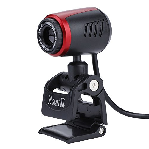  USB Webcam, 640 x 480 USB Camera Live Streaming with Built-in Microphone 360° 