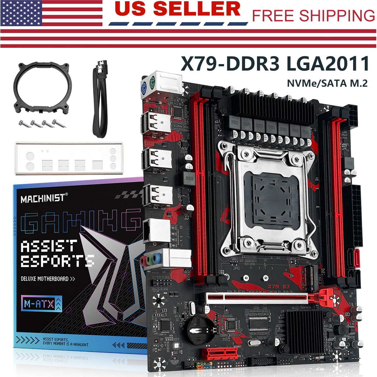LGA 2011 X79 Motherboard DDR3 support ECC/NON-ECC RAM M.2 SSD slot PCI-E 3.0
