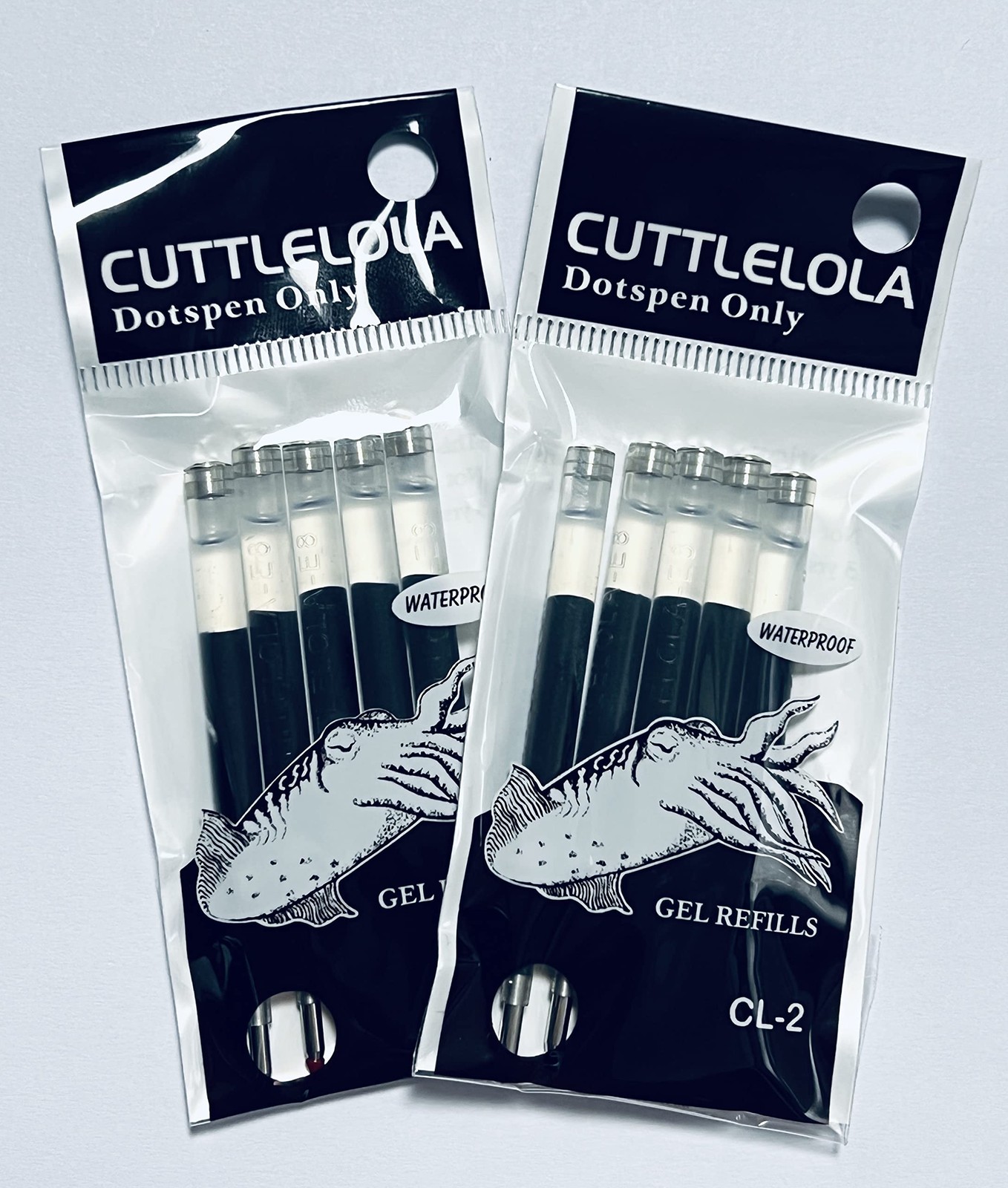 Black Gel Ink Cartridges/Refills for the Cuttlelola Electric DotsPen II