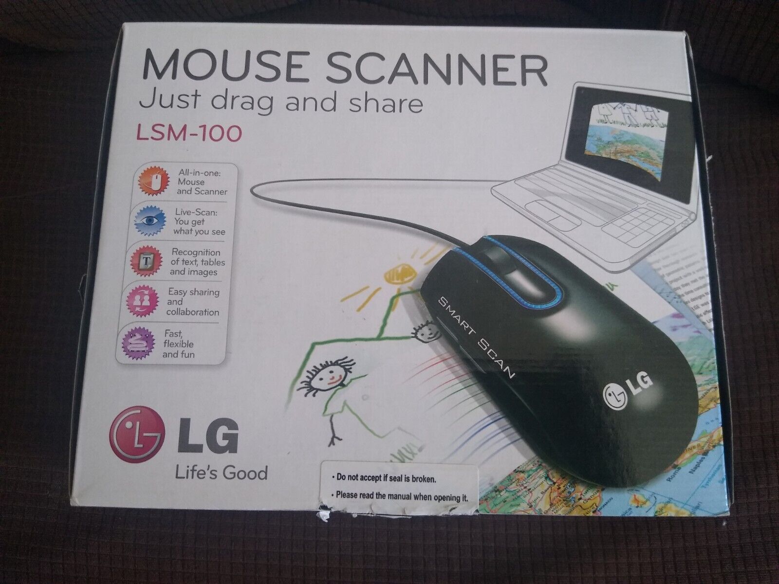 LG Mouse Scanner LSM- 100 just drag and share. NIOB