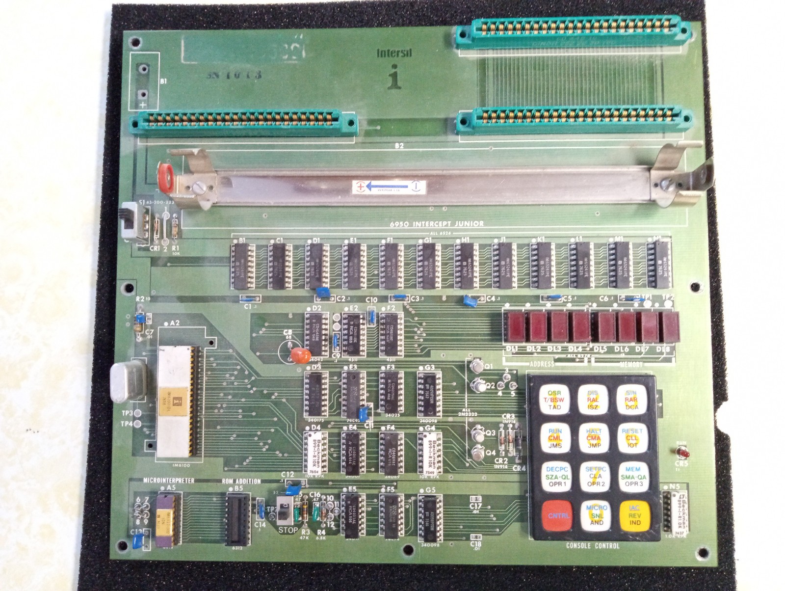RARE Vintage 1976 Intersil 6950 Intercept Junior Single Board Computer (PDP-8)