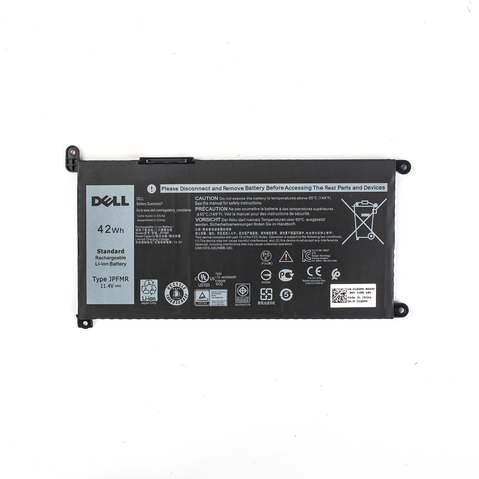 OEM 11.4V 42Wh JPFMR Battery For Dell Chromebook 3400 3100 2-in-1 5593 5493 5488