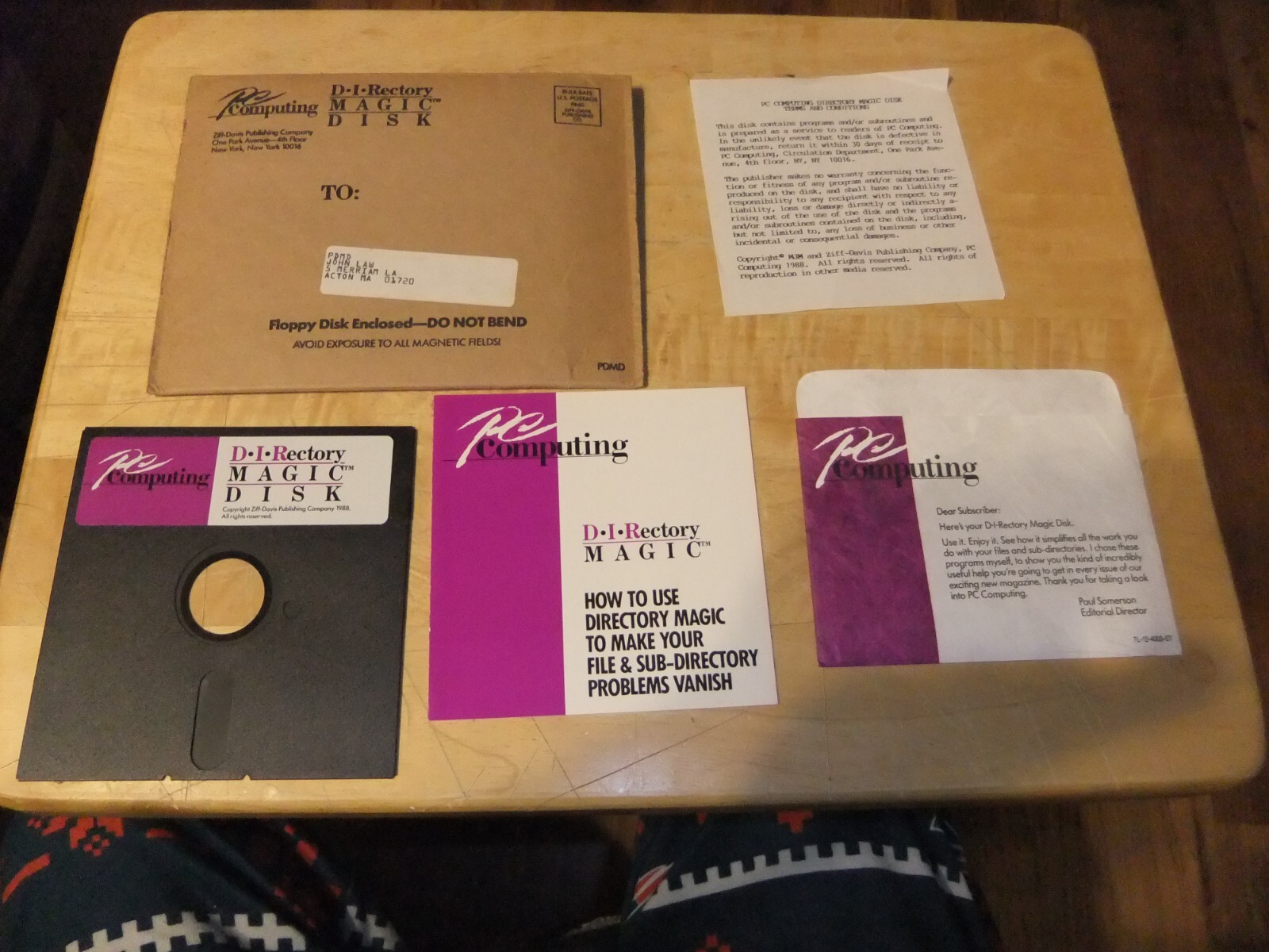 VINTAGE 1988 PC COMPUTING D I RECTORY MAGIC 5.25" DISK 100% COMP EXC COND