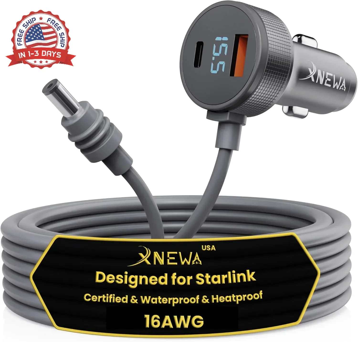 Starlink Mini Car Adapter & 3-1 DC Power Cable for Starlink, 12V-48V StarLink Mi