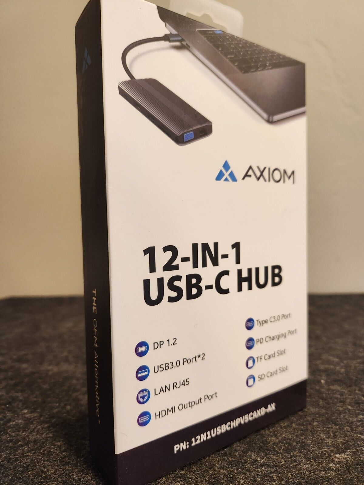 Axiom 12N1USBCHPV5CAXD-AX 12-in-1 USB-C Docking Station Multiport Hub Adapter
