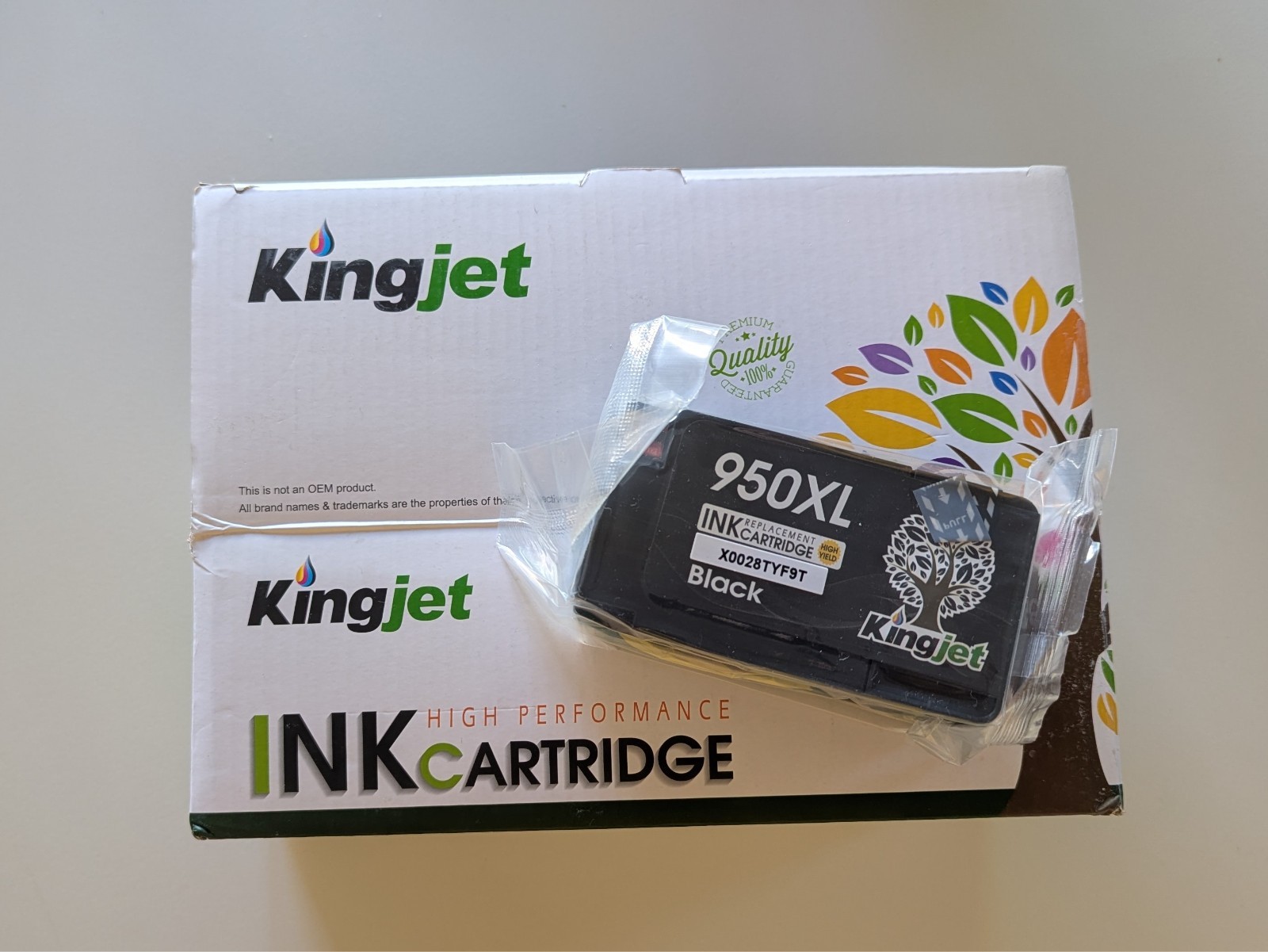 950XL BLACK Ink Replacement Cartridge KINGJET - New, Still Sealed (C)