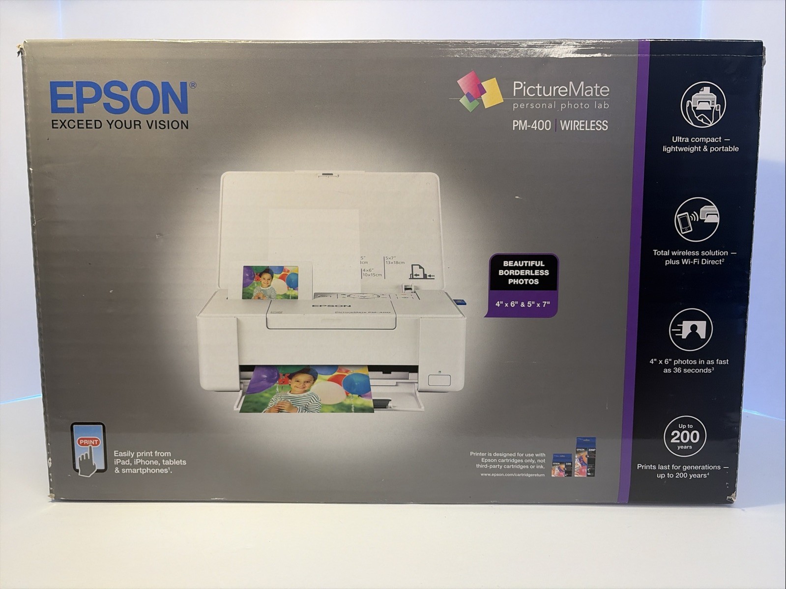 Epson PictureMate PM-400 Wireless Portable Color Inkjet Photo Paper X2