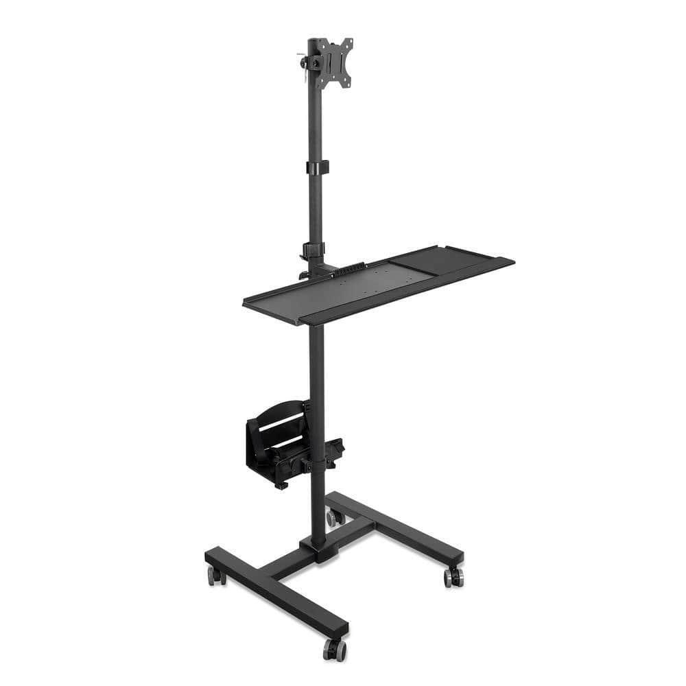 mount-it Mobile Cart W/Monitor Mount and CPU Holder for 13 in. to 32 in. Screens
