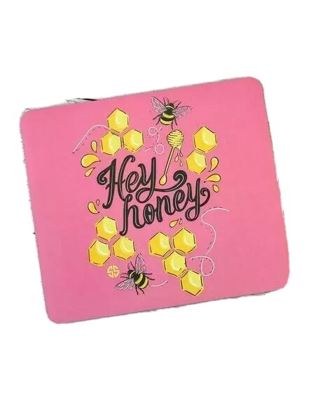 SIMPLY SOUTHERN Mouse Pad PC Rubber Back HEY HONEY Honey Bee 9" X 8"