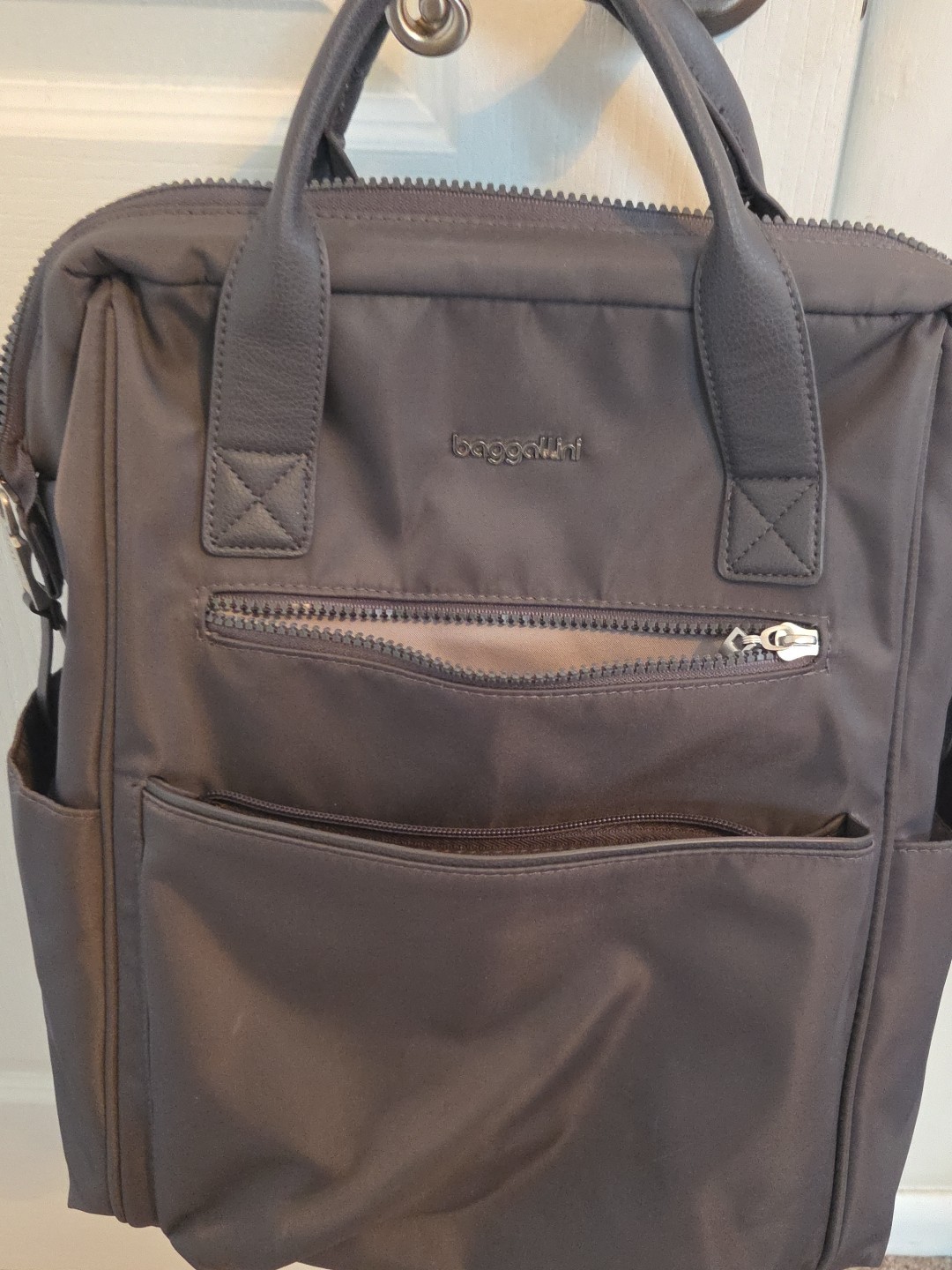 Baggalini Soho Backpack Grey Charcoal Padded Laptop Sleeve