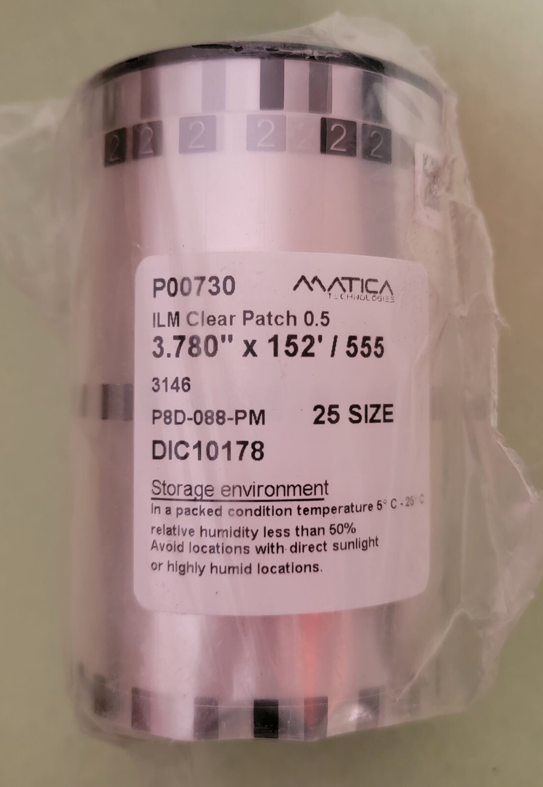 OEM Genuine MATICA EDIsecure DIC10178 0.5 mil CLEAR Patch Laminate, 550 Imprints