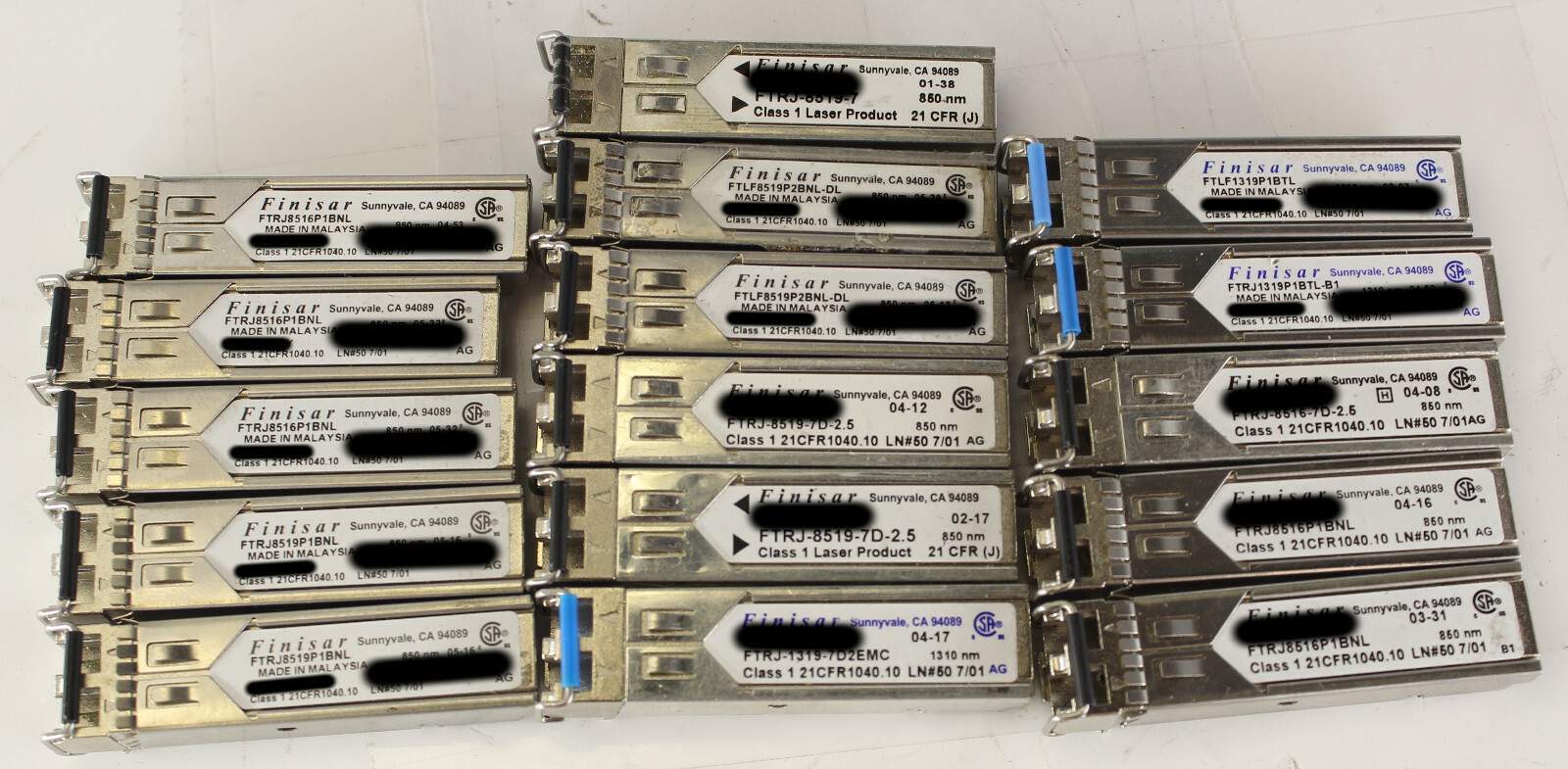 Lot of 16 Finisar Various 2Gb SFP Transceiver Modules