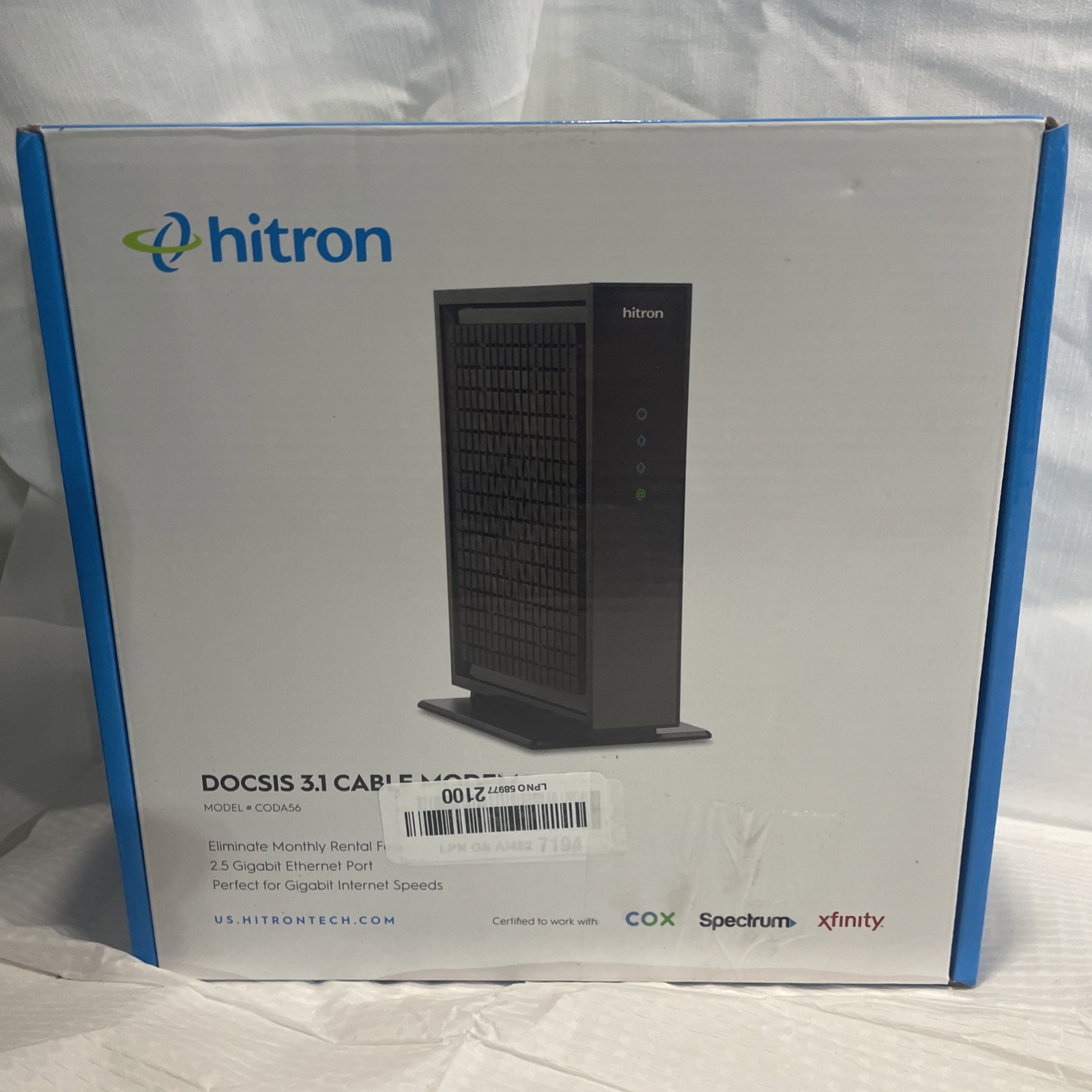 Hitron CODA56 DOCSIS 3.1 Cable Modem 2.5Gbps, Black