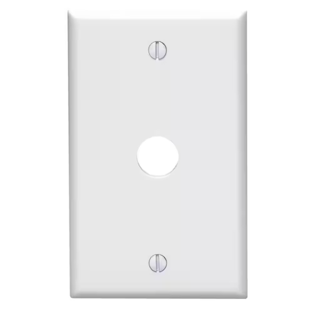 1-Gang 0.625 In. Hole Device Telephone/Cable Wall Plate White