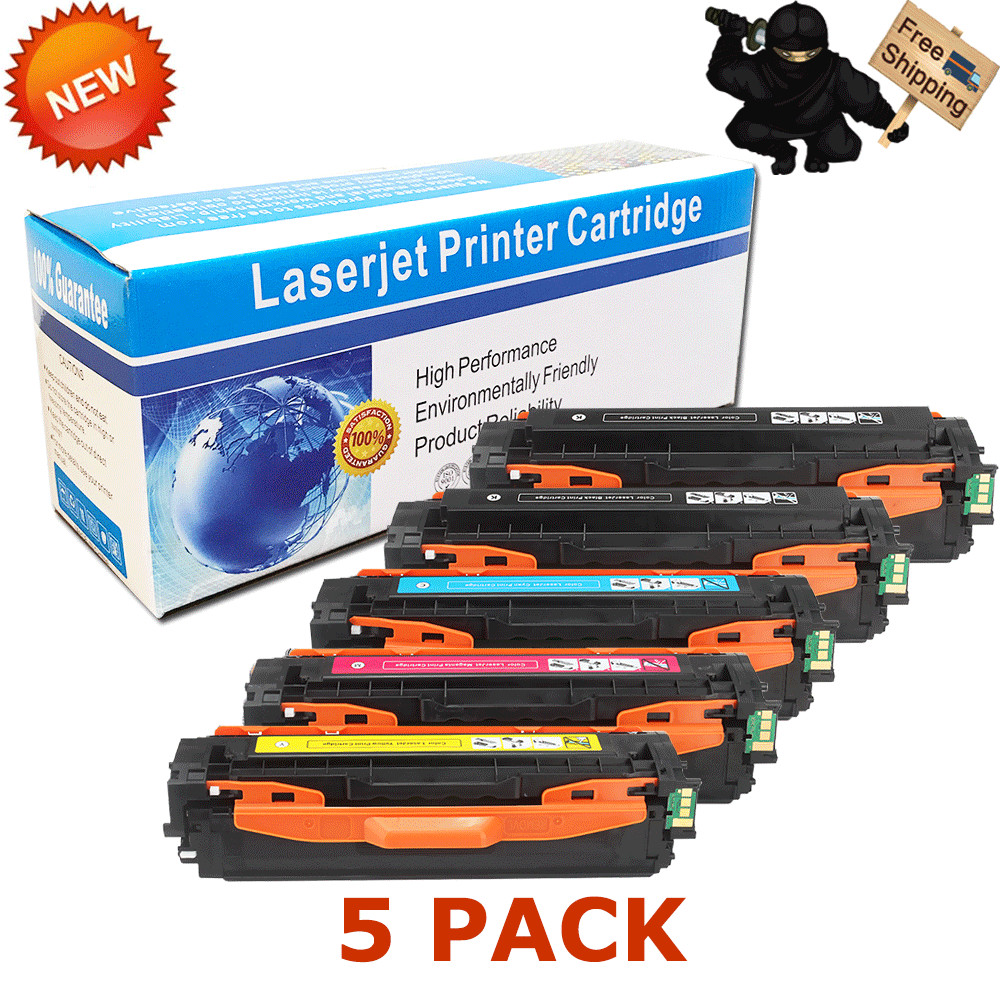 5 CLT-K504S 504 SET Toner Cartridges for Samsung SL-C1810W SL-C1860FW CLX-4195FW