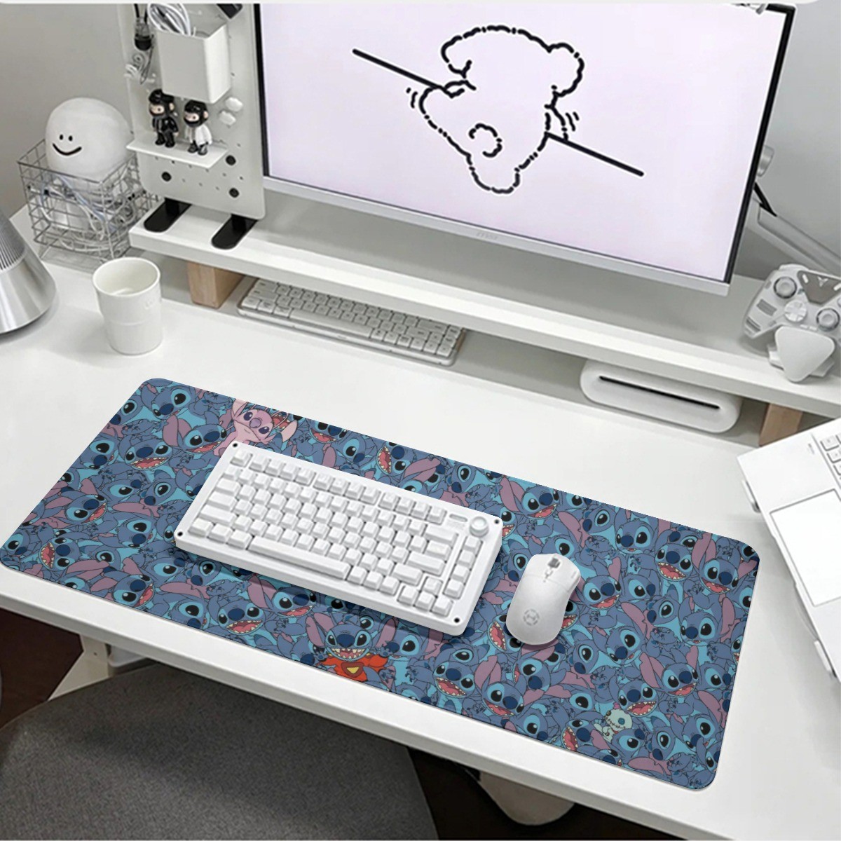 Rare Stitch & Angel Print Mouse Pads For Laptop Computer PC Gaming Office