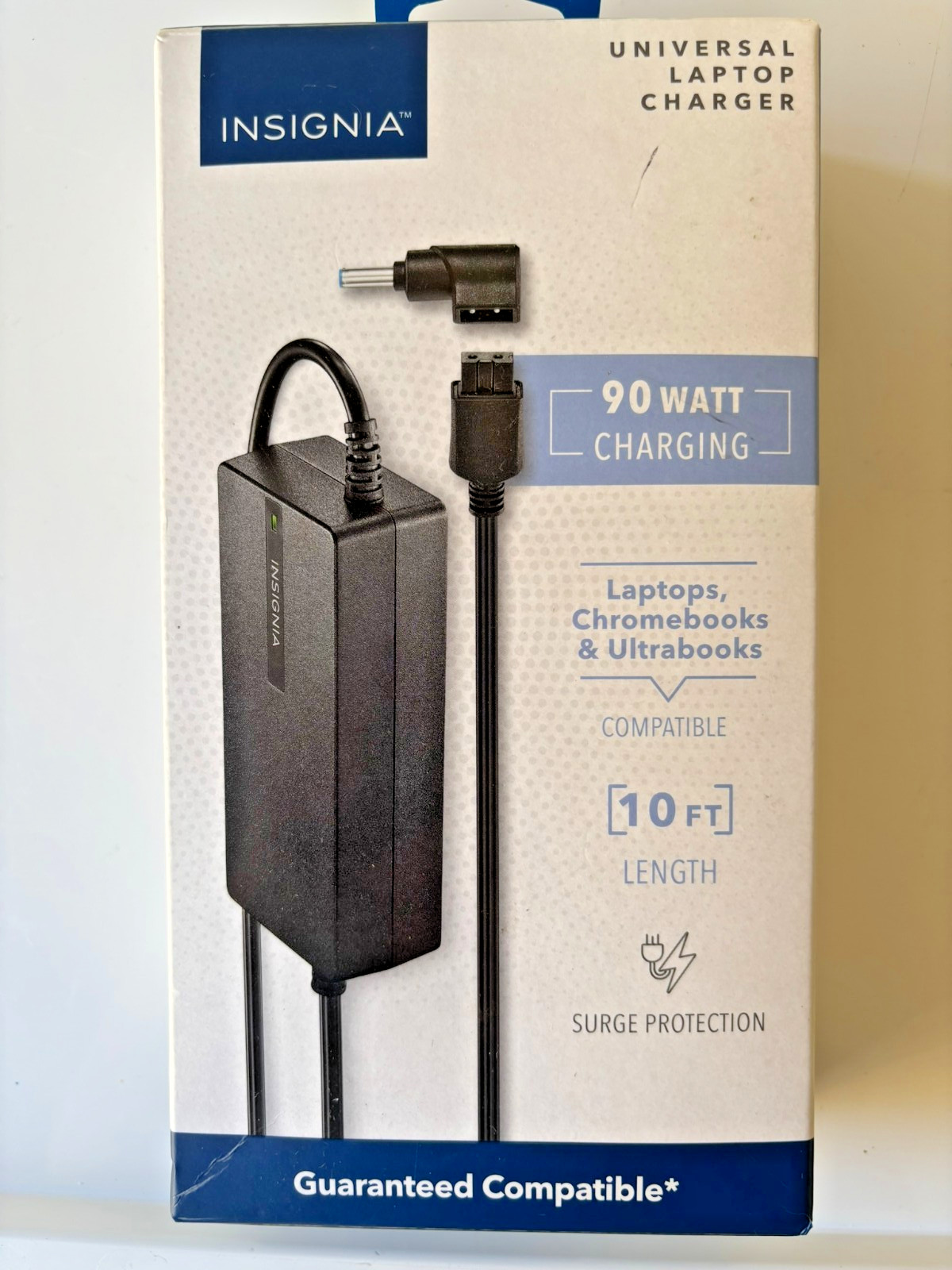 Insignia 90W Universal Laptop Charger 6 Tips New, Works with Most Laptops, 10-Ft