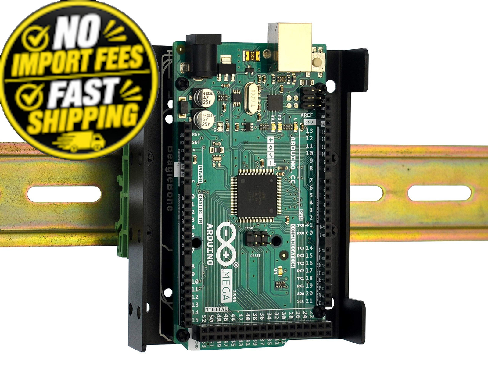 DIN Rail Mount Bracket for Raspberry Pi A+ B+ 2B 3B 3B+ 4B Zero Small, Black