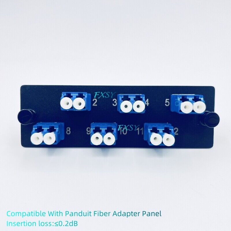 Fiber Adapter Panel With SM 6 LC Duplex Adapters Compatible Panduit FAP6WBUDLCZ