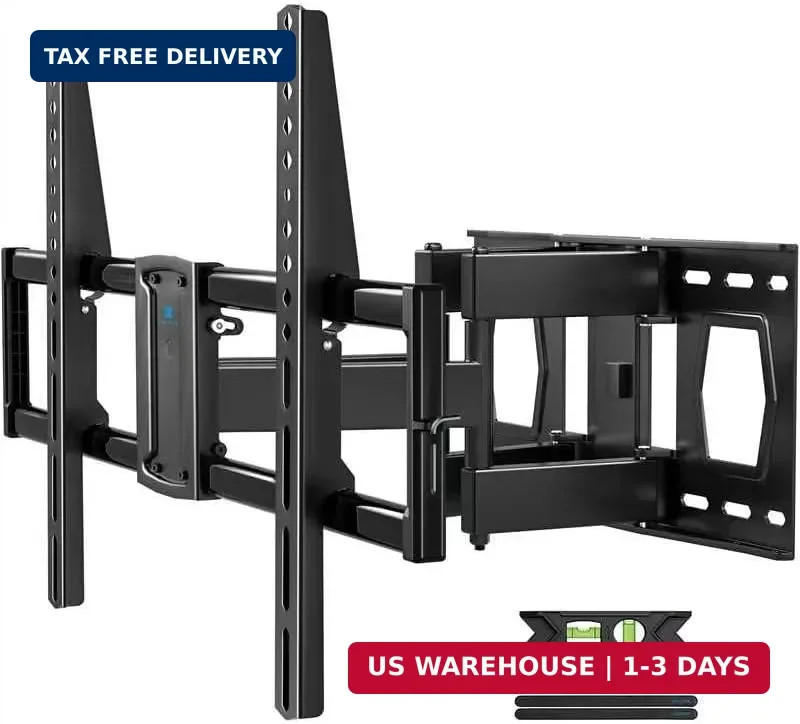 Full Motion TV Wall Mount for 37-85 Inch TVs Mounts Up to 132lbs, Fit 16" Wood S