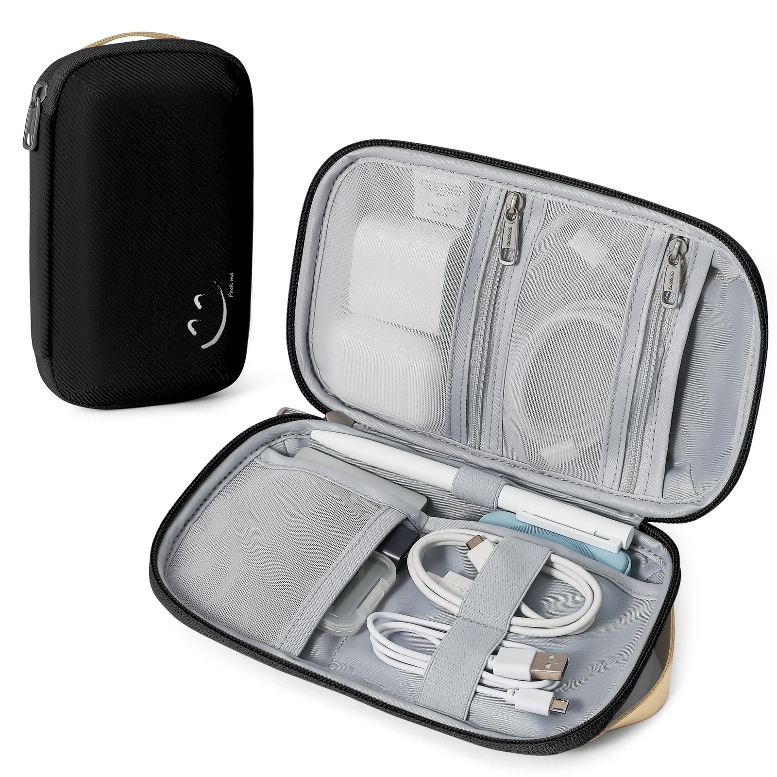 Travelkin Travel Cord Organizer Case Small Small, 1-Volcanic Black