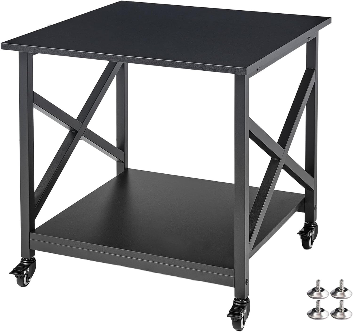 Fannova 2 Tier Large Printer Stand, 23.6 X 23.6 X 22.6 Inches Square Printer Tab