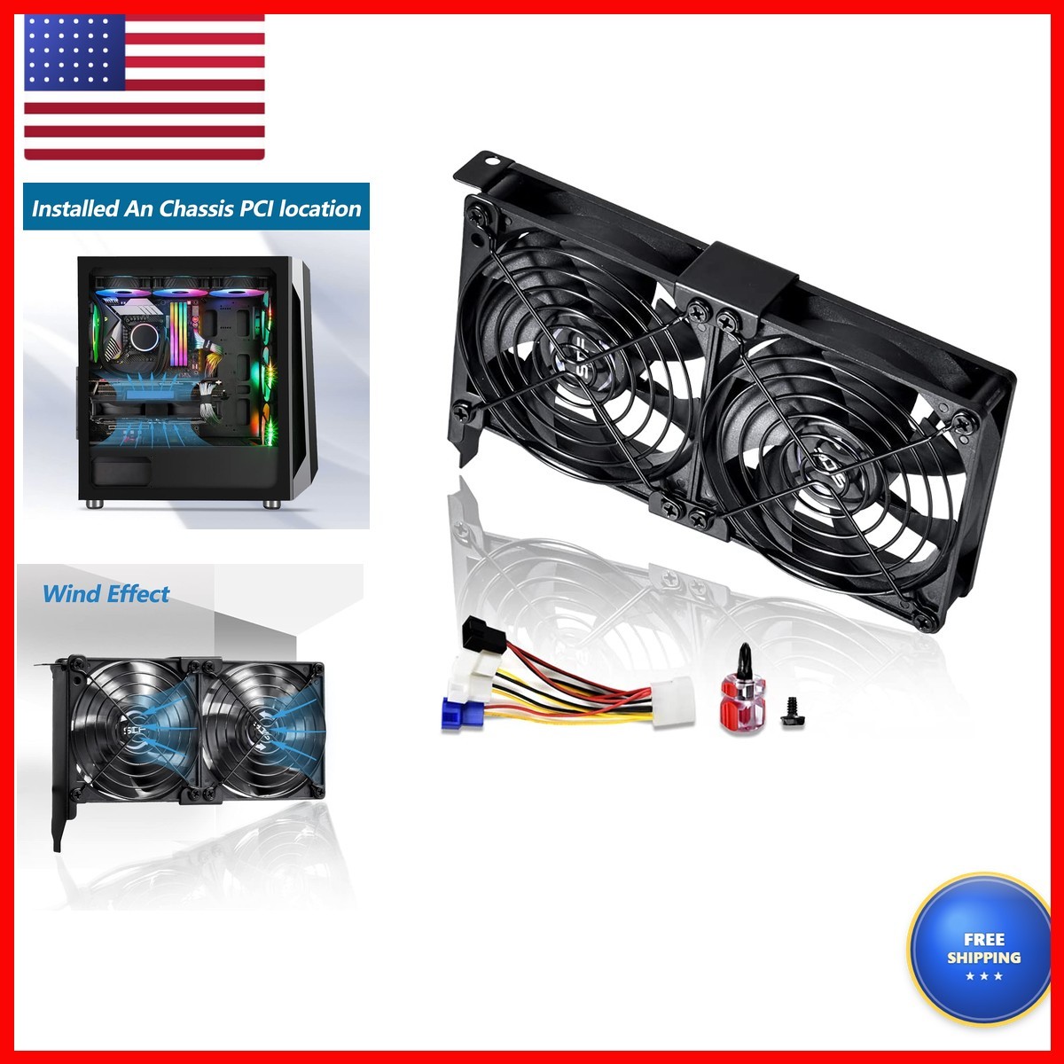 SCCCF Dual 92mm Graphic Card Fans, Graphics Card Cooler, Video Card VGA Cooler