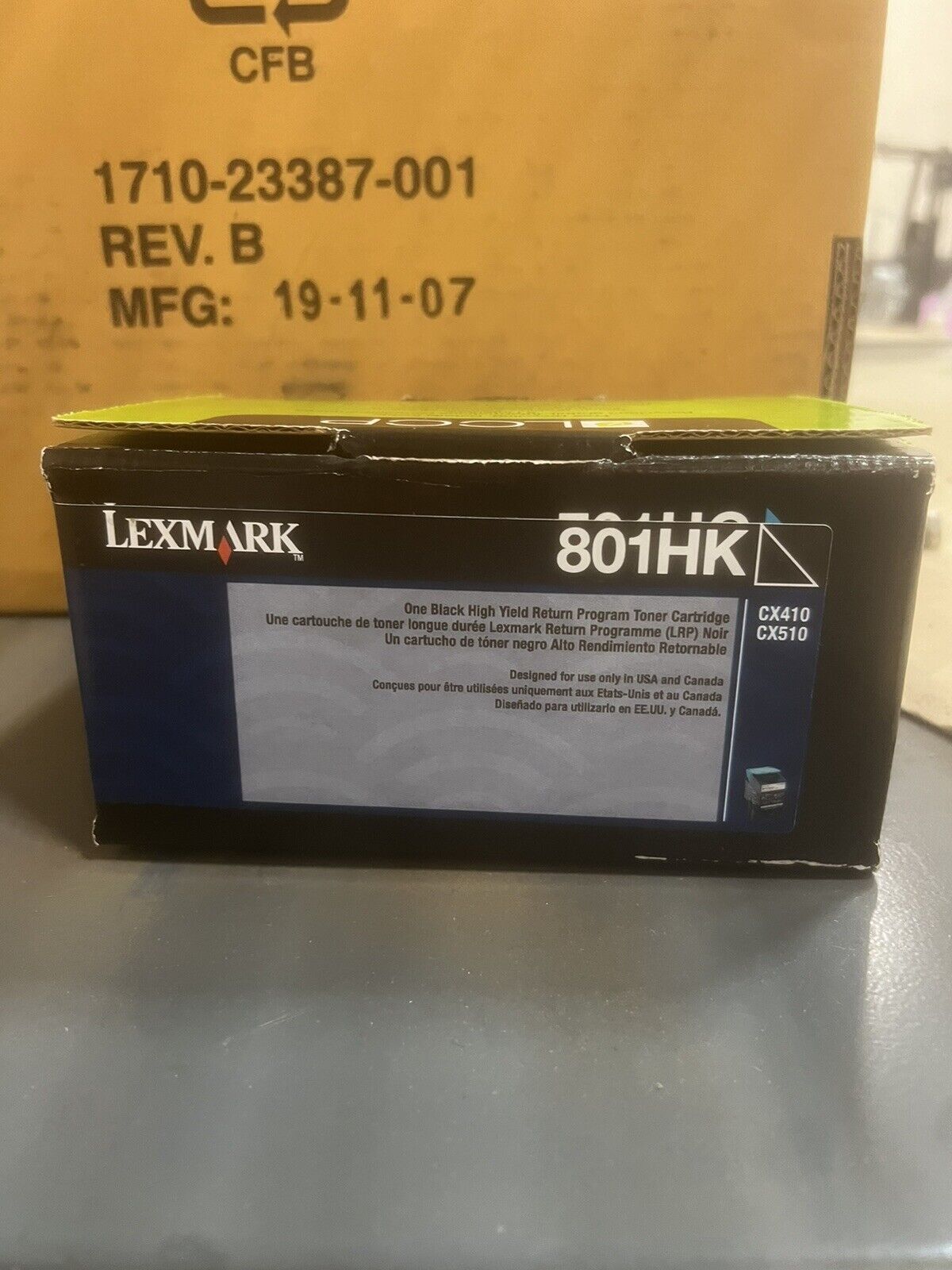 Genuine OEM Lexmark High Yield Black Toner 801HK (CX410 CX510) *Brand New*