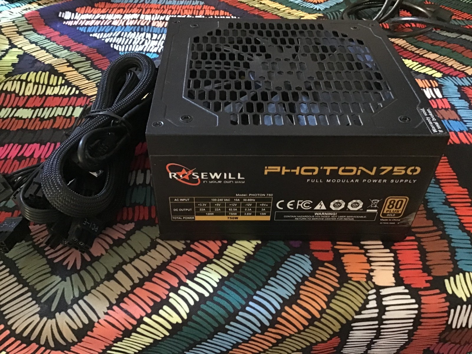 ROSEWILL  PHOTON 750W 80PLUS Full Modular Gaming Power Supply USED